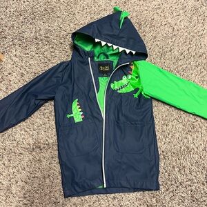 Western Chief Navy and Green Dinosaur Raincoat